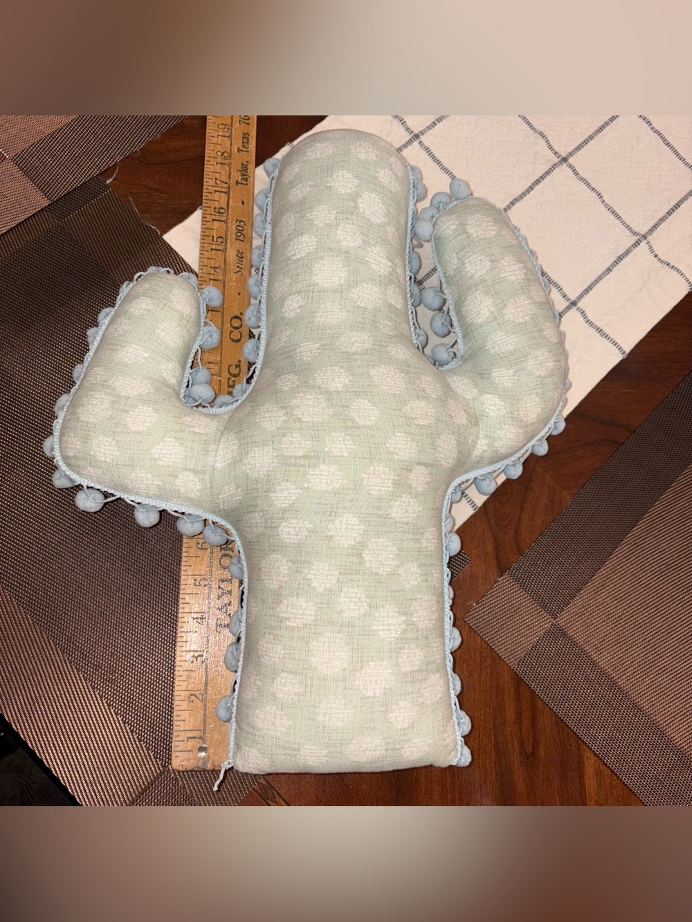 Decorative Cactus Throw Pillow in Light Sage Green